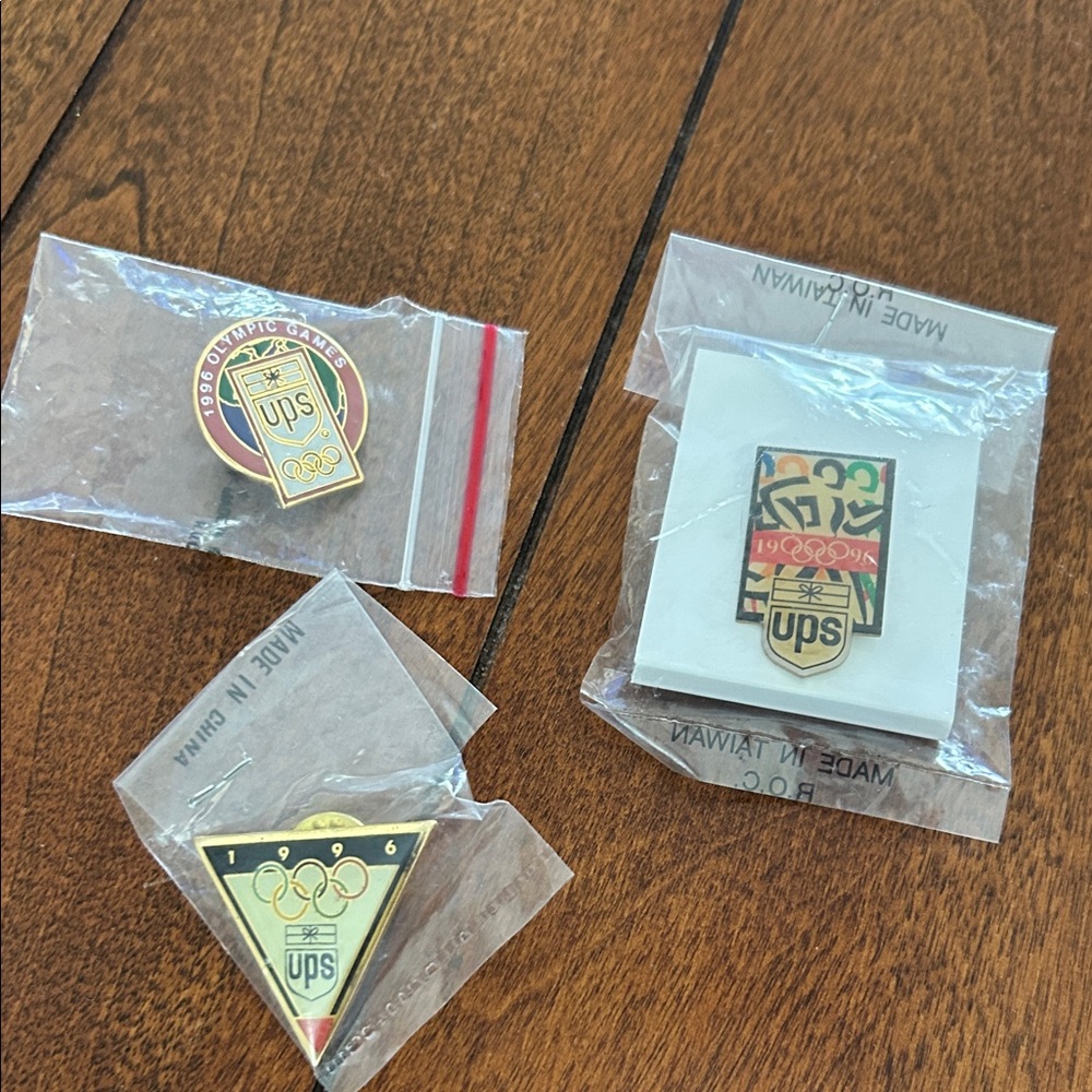 UPS Olympic Pins Set of 3 - 1996 Atlanta Games